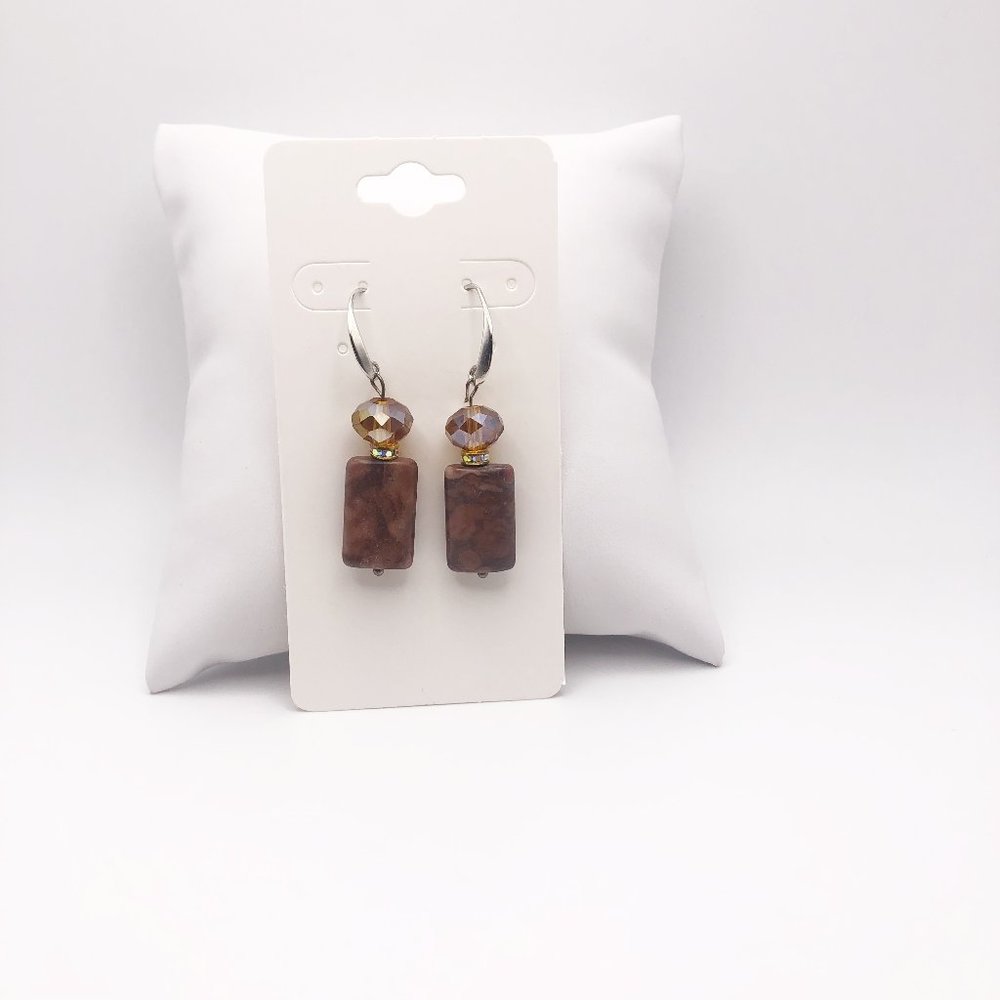 Topaz Crystal Semi Precious Dangle Drop Earnings